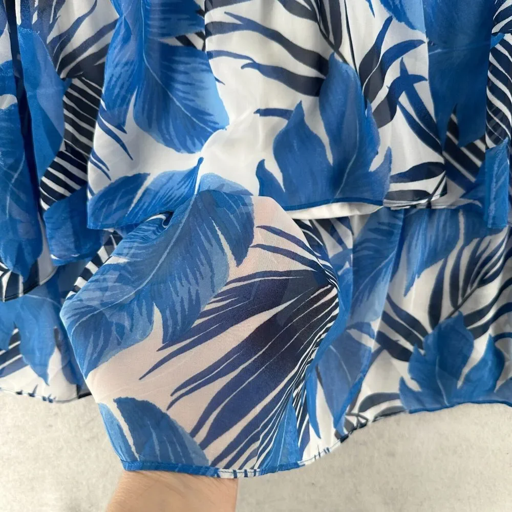 NWT Lane Bryant Maxi Dress Size 14 Floral Sleeveless Long Flowy Blue‎ Tropical - Picture 5 of 12
